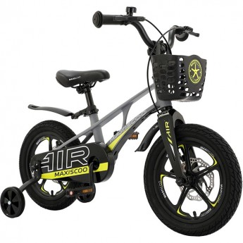 Детский Двухколесный Велосипед, Серия "Air", Делюкс Плюс, 14", Серый Матовый (2023)