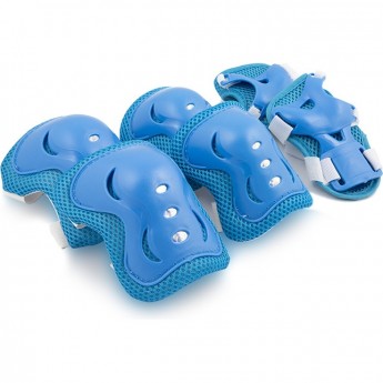 Набор защиты детский MAXISCOO: наколенники, налокотники, защита запястья, размер S, голубой