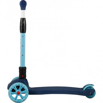 Самокат 3-х колесный MAXISCOO "BABY DELUX" (2021), складной, со светящимися колесами, синий