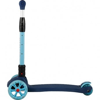 Самокат 3-х колесный MAXISCOO "JUNIOR DELUX" (2021), складной, со светящимися колесами, синий