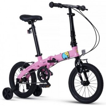 Велосипед детский складной MAXISCOO "S007" СТАНДАРТ 14'' Розовый (2024)